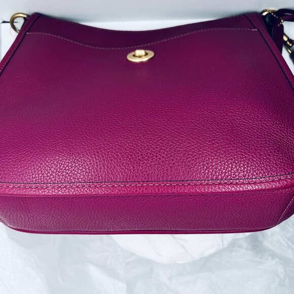 Coach Polished Pebble Leather Crossbody Bag in Deep Plum (Includes Dust Bag) NWT - Picture 7 of 12